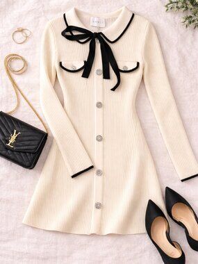 Mable Ribbed Knit Mini Dress – Size Small